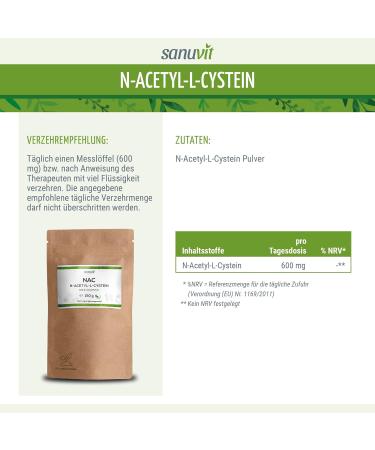 Sanuvit NAC Powder 150g - N-Acetyl-L-Cysteine Vegan High Bioavailability Made in Austria - 6 Month Supply - Buy Online on GoSupps.com