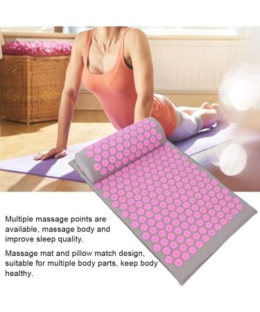 Verdant Touch Massage Mat | Acupuncture & Yoga Mat 68x42 cm | Light Grey with Pink Buckle | Acupressure Pad for Ultimate Relaxation - Buy Online on GoSupps.com