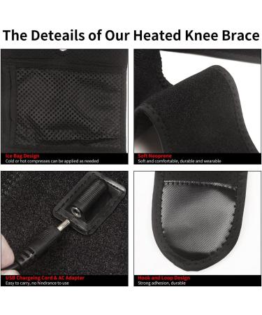 Heated Knee Brace Wrap Support | Adjustable Temperature | Knee Warmer for Elderly | Heat Therapy for Knee Pain Relief | Arthritis Support (1PCS) - Buy Online on GoSupps.com