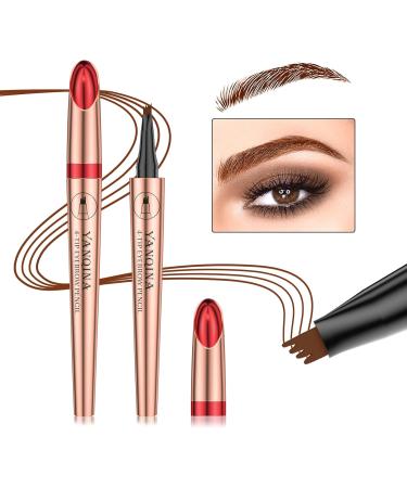  Anifer Anifer Light Brown Microblading Liquid Eyebrow Pencil - Waterproof Long Lasting Natural Four Teeth Tip.(Light Brown/Light - Buy Online on GoSupps.com