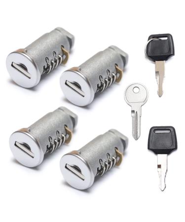 One-Key System Lock Cylinders Compatible with Thule Roof Racks and Accessories 4 Pack Lock Core and Key Kit for Car Racks System Components
