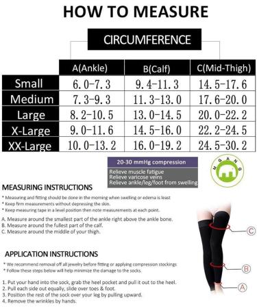 Petyoung Compression Stockings - 23-32 mmHg Relief & Support for Varicose Veins - XL Black - International Shipping Available - Buy Online on GoSupps.com