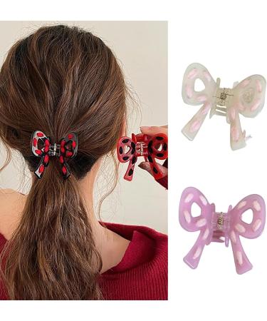 AJOIDR Bowknot Hair Clip Acetic Acid Claw Clip Hair Banana Barrettes Nonslip Jaw Clip Braid HairClaw for Women SideBangs Red - Buy Online on GoSupps.com