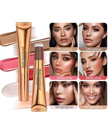 LMDAOO 3PCS Blush Contour Highlighter Set - Natural Matte Finish Cream Sticks for a Silky Smooth Glow | International Shipping - Buy Online on GoSupps.com