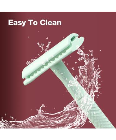 Copper Single Blade Razor | Gentle & Close Shave | Double Edge Safety Razor with 10 Blade Refills | Eco-Friendly Less Irritation for Sensitive Skin | Mint Green - Buy Online on GoSupps.com