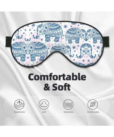 Boho Elephant Sleep Mask - Adjustable & Breathable Eye Mask for Comfortable Sleep | International Shipping Available - Buy Online on GoSupps.com