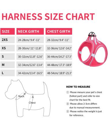 Heele Dog Harness for Small & Medium Dogs - Adjustable Reflective Soft Mesh Puppy Harness in Rose Red - Comfort & Safety for Your Pet - Buy Online on GoSupps.com