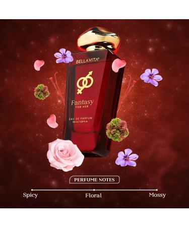 Mood Collection Fantasy Eau De Parfum for Her with Pink Pepper Jasmine and Patchouli |Premium Long Lasting Fragrance Perfume for Women 100 ML (3.38 fl.oz.) - Buy Online on GoSupps.com