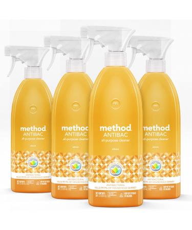 Method Antibacterial All-Purpose Cleaner, Citron, 28 Ounce, 4 Count (Pack of 1) Packaging May Vary