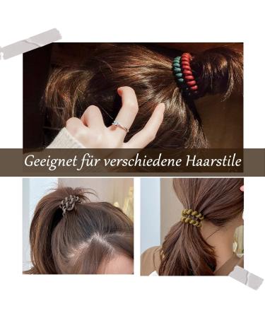 Jesslab Spiral Hair Ties - 10 Traceless Plastic Coil Ponytail Holders for Women & Girls | No-Damage Hair Accessories Color Sorted (#6) - Buy Online on GoSupps.com