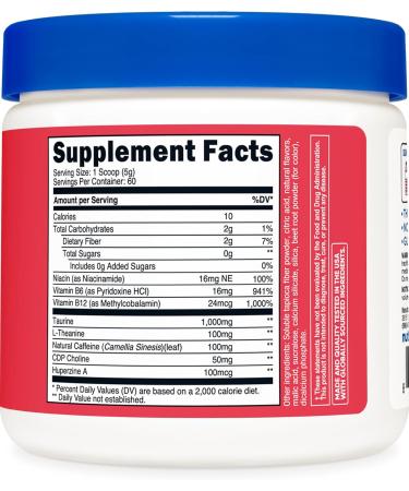 Nutricost Energy Complex Strawberry Kiwi - 300g Clean Energy Powder 60 Servings | Premium Dietary Supplement for Boosted Performance - Buy Online on GoSupps.com