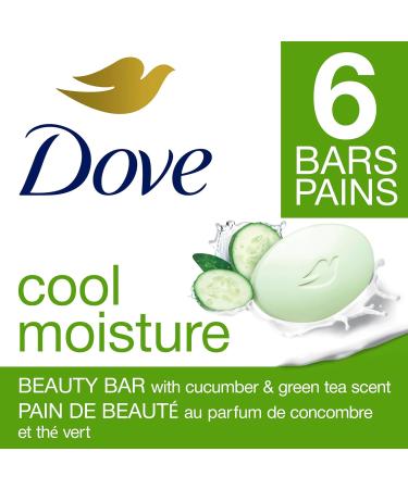 Dove Skin Care Beauty Bar For Softer Skin Cucumber and Green Tea More Moisturizing Than Bar Soap 106 g 6 count & Beauty Bar more moisturizing than bar soap Original for clean and soft skin 106 g 10 ct cool moisture+ Beauty Bar - Buy Online on GoSupps.com