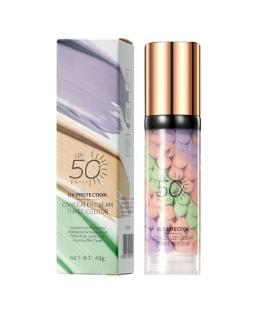 WJnflQN Lightweight Concealer 40g Pore Filler Primer 3 Colors Brightening Even Tone Concealer for Oily Mixed Sensitive Mature Skin Imperfections Bridal Makeup