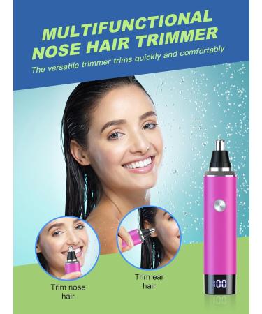 Nose Hair Trimmer for Women and Men Rechargeable Nose Hair Trimmer with LED Display 2 IN 1 Painless Multifunctional Ear and Nose Trimmer with IPX7 Waterproof Dual Edge Blades-Magenta - Buy Online on GoSupps.com