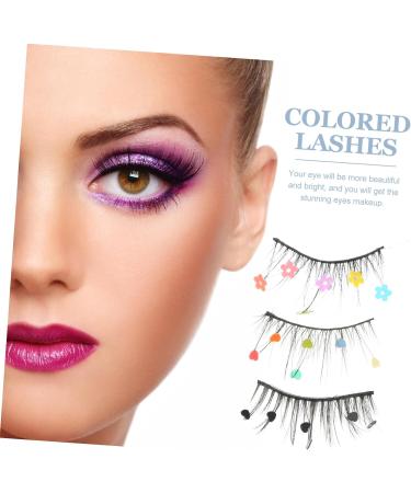 FOMIYES 6 Pairs Sequin False Eyelashes Lashes with Color Pride Makeup Color Lashes Lashes with Cosplay Fake Eyelashes Individual False Eyelashes Flower Stickers Miss Imitation Natural - Buy Online on GoSupps.com