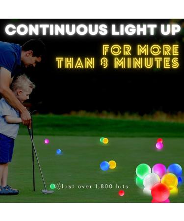 SUOHUI Glow Golf Balls - 6 Pack of Long Lasting Light Up Golf Balls in 6 Colors - Glow in The Dark & Personalized - Buy Online on GoSupps.com