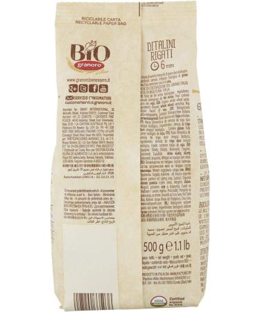  Bio granoro Bio granoro Ditalini Rigati Integraux - 30 g - Buy Online on GoSupps.com