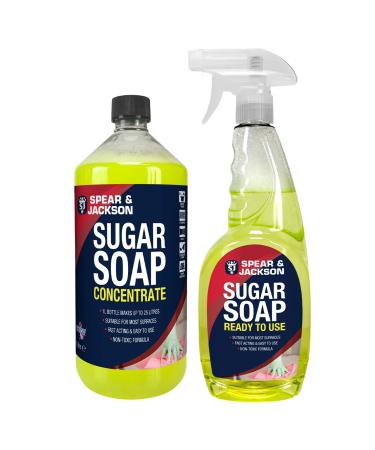Spear and Jackson - Sugar Soap Concentrate1 Litre with 750ml Ready to Use - Cleaning Walls Grease Grime Dirt and Stain Remover Kitchen Degreaser Versatile Cleaner - Buy Online on GoSupps.com