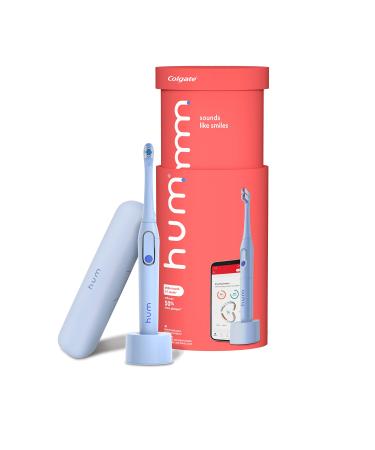 hum by Colgate Smart Electric Toothbrush Kit Rechargeable Sonic Toothbrush with Travel Case Blue Blue Toothbrush