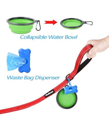 Petbonus Double Dog Leash for 2 Dogs - Adjustable Reflective Leash with Padded Handles for Medium & Large Dogs - No Tangle Design (Red) - Buy Online on GoSupps.com
