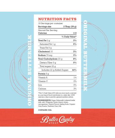 Uncle Bob's Butter Country Rich & Creamy Buttermilk Syrup - Original Flavor - 16 fl oz - Buy Online on GoSupps.com