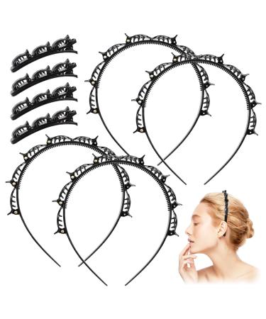 Jubaopen 8 pieces hairstyle help with brackets hair needles hairdressing front head strap hair holder hair band with clips bangs hairstyle hairpin twist clip headband for outdoor sports yoga (black) - Buy Online on GoSupps.com