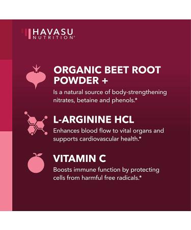 Organic Beet Root Powder with L-Arginine for Workout Recovery & Athletic Endurance | Nitric Oxide Boost Supplement - Buy Online on GoSupps.com