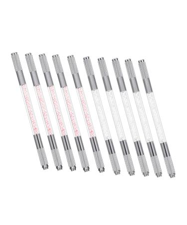 10pcs Crystal Lasting Pencils Eyebrow Tattooing Heads Tool Transparent Mutitool Brow End Holder