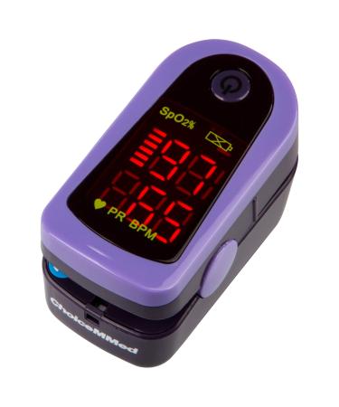 Finger pulseximeter MD300 C13 with LED display including accessories (storage bag silicone protective cover wearing band batteries use instructions)