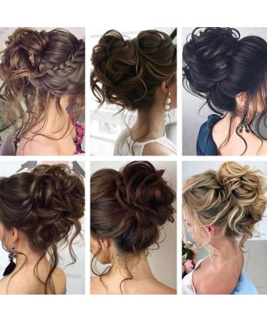 RPAEOY 2-Piece Hair Part & Rubber Band Set - Large Dutt Hair Tie & Curly Hair Extensions for Women & Girls - Light Brown Messy Bun Accessories - Buy Online on GoSupps.com