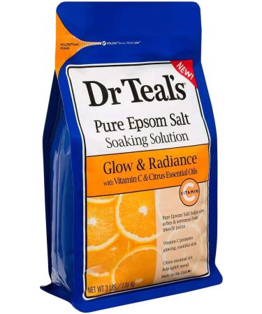 Dr Teal's Epsom Salt Bath Combo Pack (6 lbs Total) - Restore & Replenish Pink Himalayan + Glow & Radiance Vitamin C & Citrus Oil - Buy Online on GoSupps.com