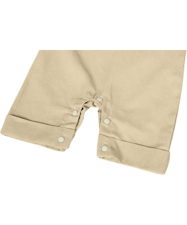 AmzBarley Baby Boys Gentlemans Tuxedo Romper Suit | Kids Formal Outfit with Shirt, Pants, Vest, Bowtie | Birthday Party Holiday Attire | Khaki 104 6-12 Months - Buy Online on GoSupps.com