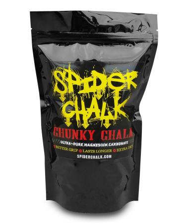 Spider Chalk Chunky Chalk - A Mix Of Powder and Blocks, 8 oz. Bag - Extra Dry, Long-Lasting Grip - For Rock Climbing (Indoor & Outdoor), Bouldering, & Gym