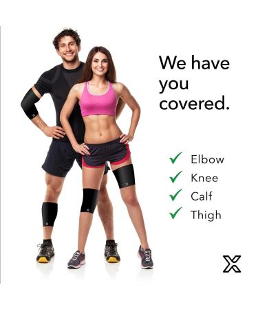 Thigh Compression Sleeve for Men & Women - Medical Grade Support for Hamstring Quadriceps & Groin Strains - Size Large (Black - Buy Online on GoSupps.com