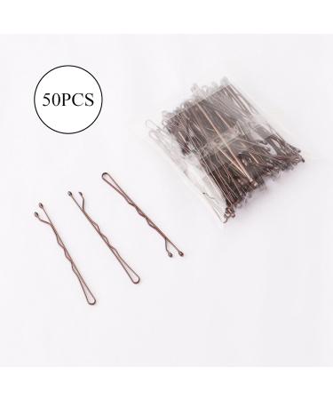 50pcs Brown Wave Bobby Pins for Fine Hair - Invisible Hair Grip Barrettes for Women, Ladies, Girls, and Kids - 5cm - 50 Count - Buy Online on GoSupps.com