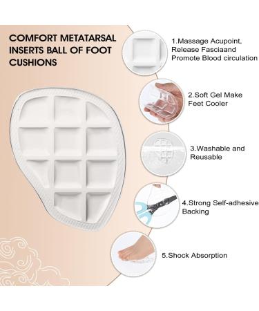 4 Pairs Metatarsal Pads for Women - Anti-Sliding Forefoot Cushions for Open Toe Shoes | Ball of Foot & Heel Inserts for All-Day Comfort & Pain Relief (Clear & Black - Buy Online on GoSupps.com
