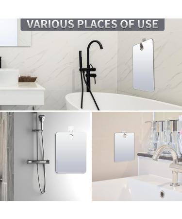 2 Pack Fogless Shower Mirror for Shaving - Portable and Unbreakable - Small Size for Travel - Anti-Fog and Frameless - 6x4 - Bathroom and Camping Mirror Set - Buy Online on GoSupps.com
