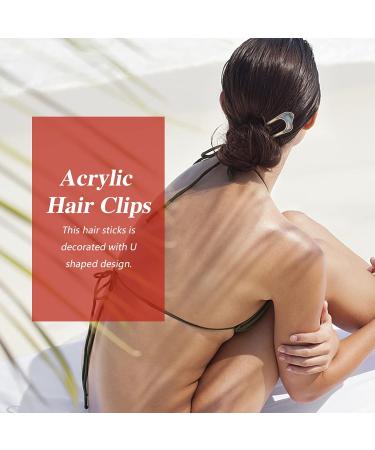 Beaupretty 2pcs U-Shape Hairpins Alloy Shell Retro Hair Chopsticks U-shaped Hair Sticks Hair Forks for Women Girls - Buy Online on GoSupps.com