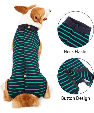 Wound Protective Coat for Dogs & Cats | Abdominal Surgery Vest | Postoperative Medical Clothing for Pets (Size S Green) - Buy Online on GoSupps.com