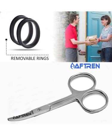 Professional Children's Scissors from 4 Years for Right-Handed Children's Nail Scissors Round tip 4.5 Eyebrows Eyelashes Nose Hair Ears Mustache Left-Handed Stainless Steel Neat Blade (Silver) - Buy Online on GoSupps.com