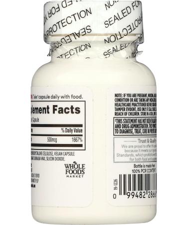 365 by Whole Foods Market Biotin 500MCG - 60 Veg Capsules | Hair, Skin & Nail Support - Buy Online on GoSupps.com