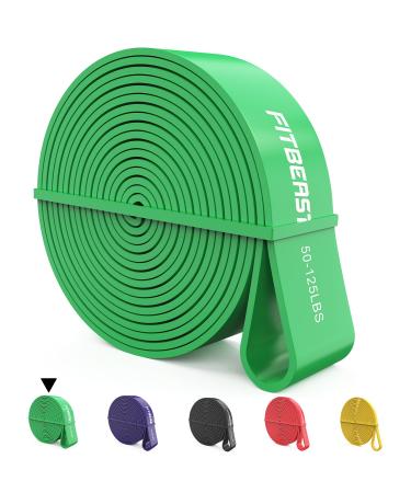 FitBeast Pull Up Bands Set 5 Different Levels Resistance Band Pull Up for Calisthenics CrossFit Powerlifting Muscle Toning Yoga Stretch Mobility Pull Up Assistance Bands Green 50-125 LBS