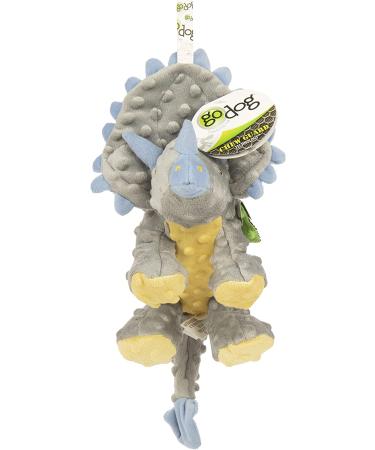 goDog Dinos Squeaker Plush Dog Toy - Chew Resistant & Durable - Large Frills (Gray) - Buy Online on GoSupps.com