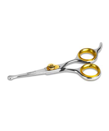 Sharf Dog Grooming Scissors, Gold Touch 4.5 Inch Ear and Nose Sharp Pet Grooming Shear with Safety Round Tip, Ball Point for Safe and Easy Use