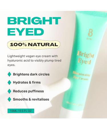 BYBI Beauty Bright Eyed Vegan Eye Cream - Anti-Aging & Hydrating Eye Cream - Reduce Dark Circles & Puffiness - Hyaluronic Acid Arnica & Green Algae - 15ml Eye Cream (15ml) - Buy Online on GoSupps.com