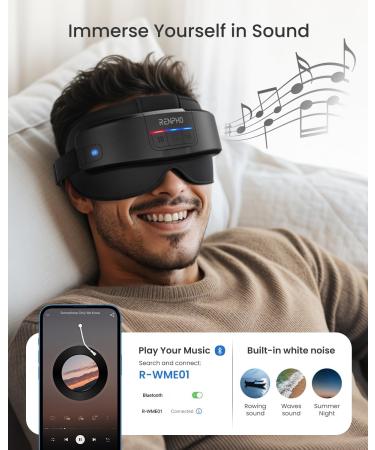 RENPHO Eyeris Masc Head & Eye Massager Migraine Relief Headache Massager for Forehead FSA Eligible HSA Heated Mask Massager Scalp Stress Relax - BLACK - Buy Online on GoSupps.com