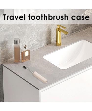 Travel Toothbrush Holder - Portable Case with Ventilation | Ideal for International Shipping - Beige Toothbrush Storage - Buy Online on GoSupps.com