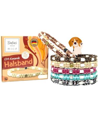 Custom EM Ceramic Collar for Dogs & Cats | Handmade US Paracord | 31-40 cm Black-White - Buy Online on GoSupps.com