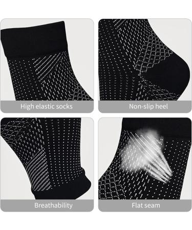 INBOLM Neuropathy Socks 6 Pairs Neuro Socks for Men and Women Plantar Fasciitis Socks Neurosocks Connecy Socks Dr Neuropathy Pain Relief for Feet Breathable Non-Slip Soothe Socks for Pain Relief Black S-M - Buy Online on GoSupps.com