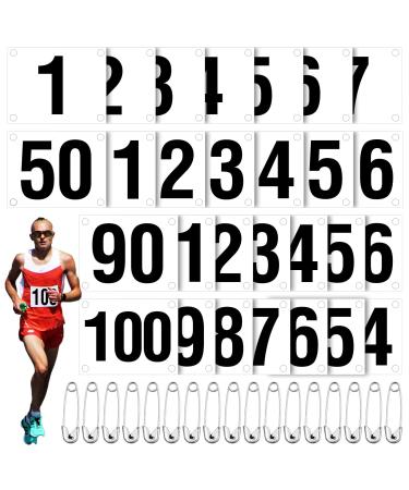 Running Bib Numbers with Safety Pins for Marathon Sports Competition Events Tearproof Waterproof 6 x 7.5 Inch 100